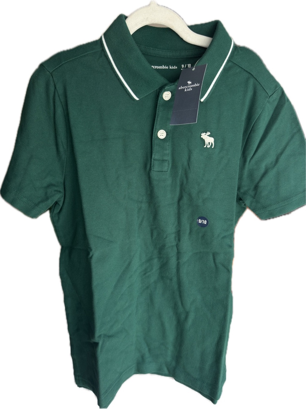abercrombie kids Dark Green Polo with White Trim Size 9/10